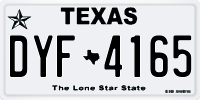 TX license plate DYF4165