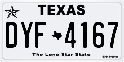TX license plate DYF4167