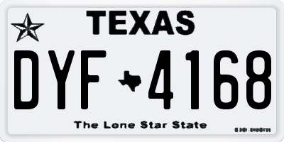 TX license plate DYF4168