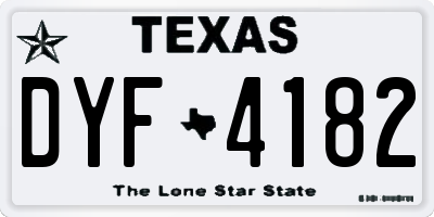 TX license plate DYF4182