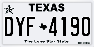 TX license plate DYF4190