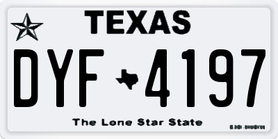 TX license plate DYF4197