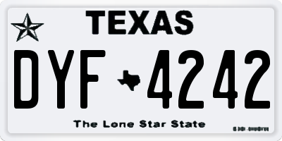 TX license plate DYF4242