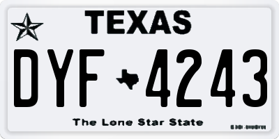 TX license plate DYF4243