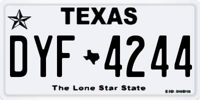 TX license plate DYF4244