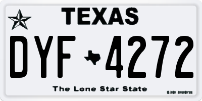 TX license plate DYF4272