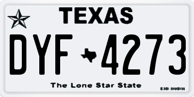 TX license plate DYF4273