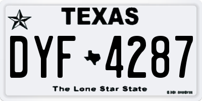 TX license plate DYF4287