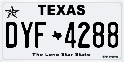 TX license plate DYF4288