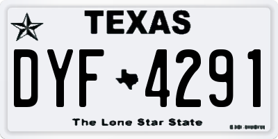 TX license plate DYF4291