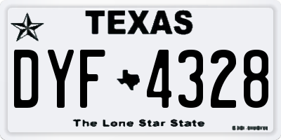 TX license plate DYF4328