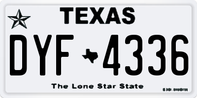 TX license plate DYF4336
