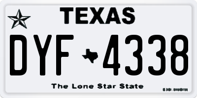 TX license plate DYF4338