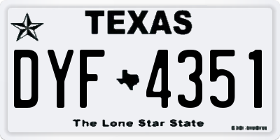 TX license plate DYF4351