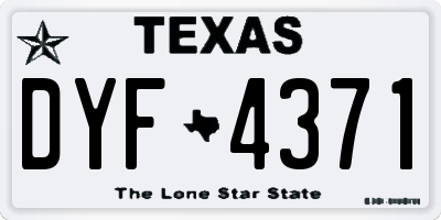TX license plate DYF4371