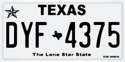 TX license plate DYF4375