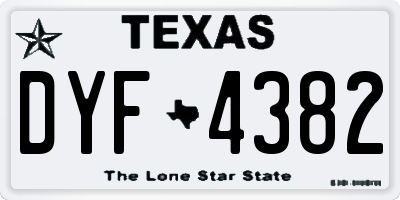 TX license plate DYF4382