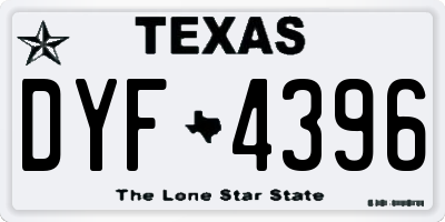 TX license plate DYF4396