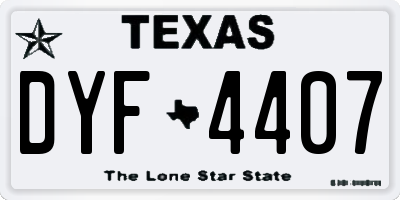 TX license plate DYF4407