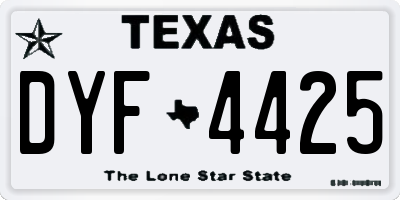 TX license plate DYF4425