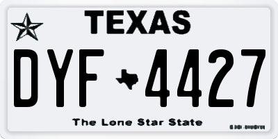 TX license plate DYF4427