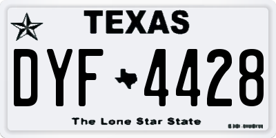 TX license plate DYF4428