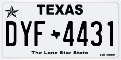 TX license plate DYF4431