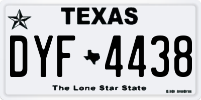 TX license plate DYF4438