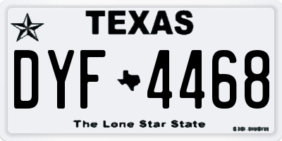 TX license plate DYF4468