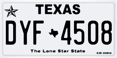 TX license plate DYF4508