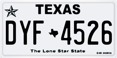TX license plate DYF4526
