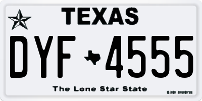 TX license plate DYF4555