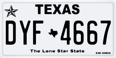 TX license plate DYF4667