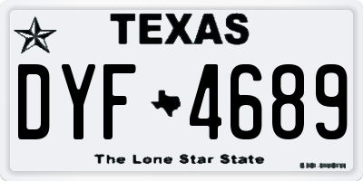 TX license plate DYF4689