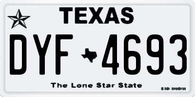 TX license plate DYF4693