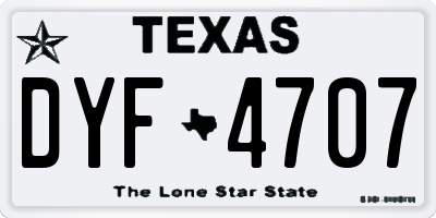 TX license plate DYF4707
