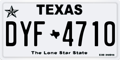TX license plate DYF4710