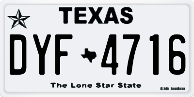 TX license plate DYF4716