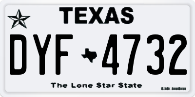TX license plate DYF4732
