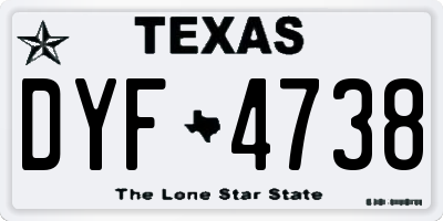 TX license plate DYF4738