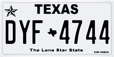TX license plate DYF4744