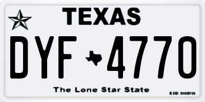 TX license plate DYF4770