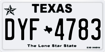 TX license plate DYF4783