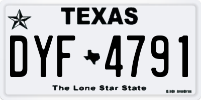 TX license plate DYF4791
