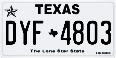 TX license plate DYF4803