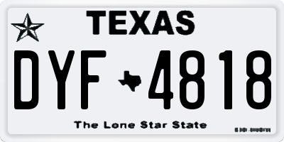 TX license plate DYF4818