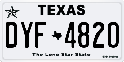 TX license plate DYF4820
