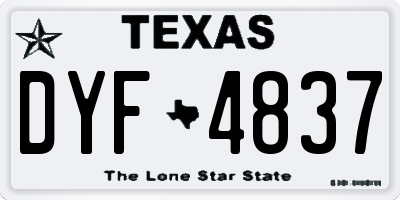 TX license plate DYF4837