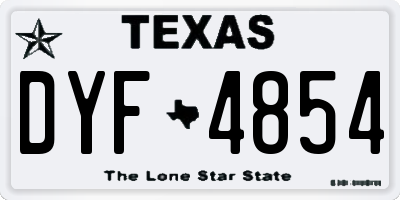 TX license plate DYF4854