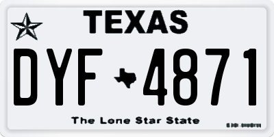 TX license plate DYF4871
